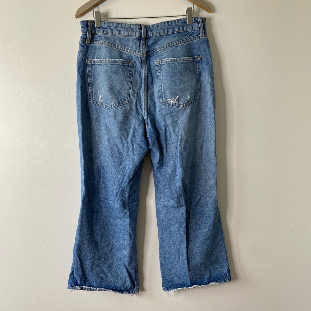 FREE PEOPLE Ranger Ripped Crop Wide Leg Jeans High Waisted Size  31 - Picture 9 of 11